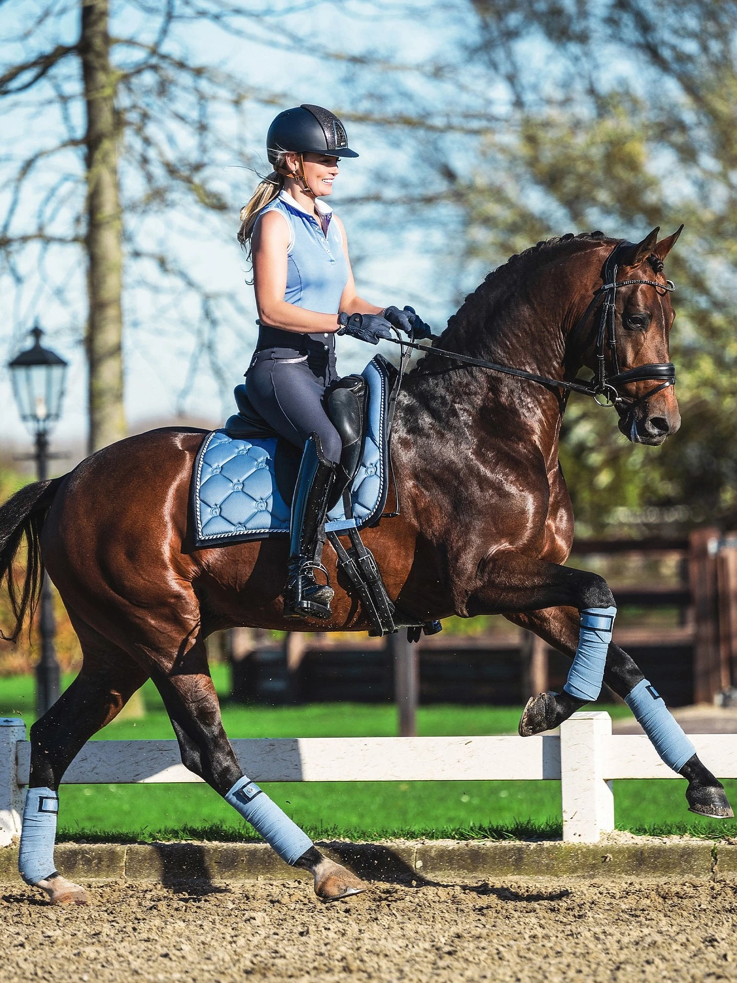 PS Of Sweden Monogram Dressage Saddle Pad Light Blue - Image 3