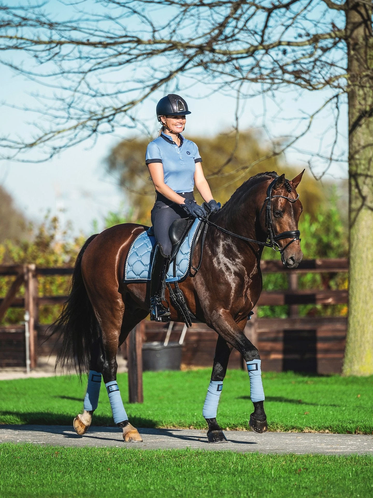 PS Of Sweden Monogram Dressage Saddle Pad Light Blue - Image 4