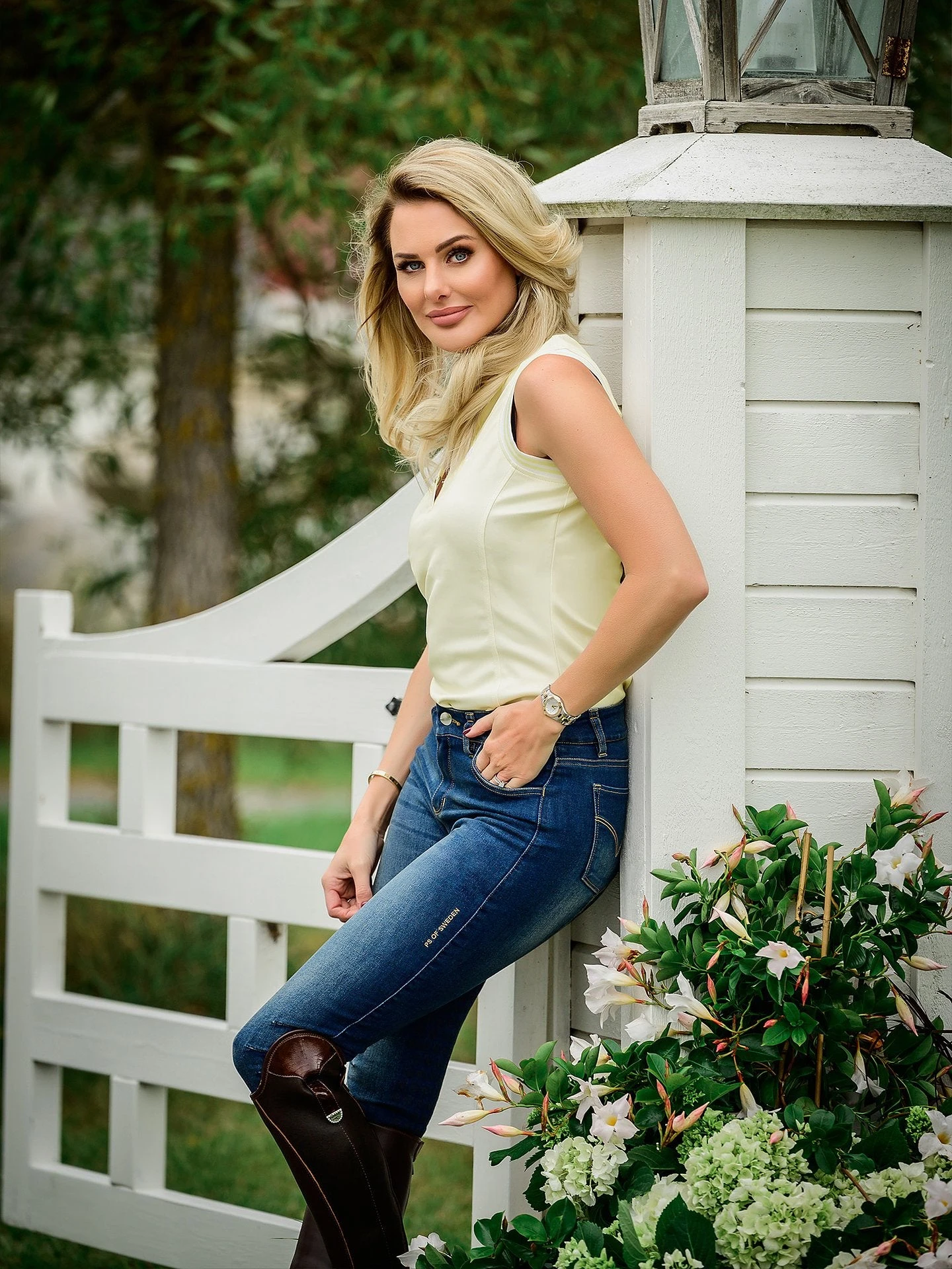 PS Of Sweden Minna Sleeveless Polo Shirt Lemon - Image 2