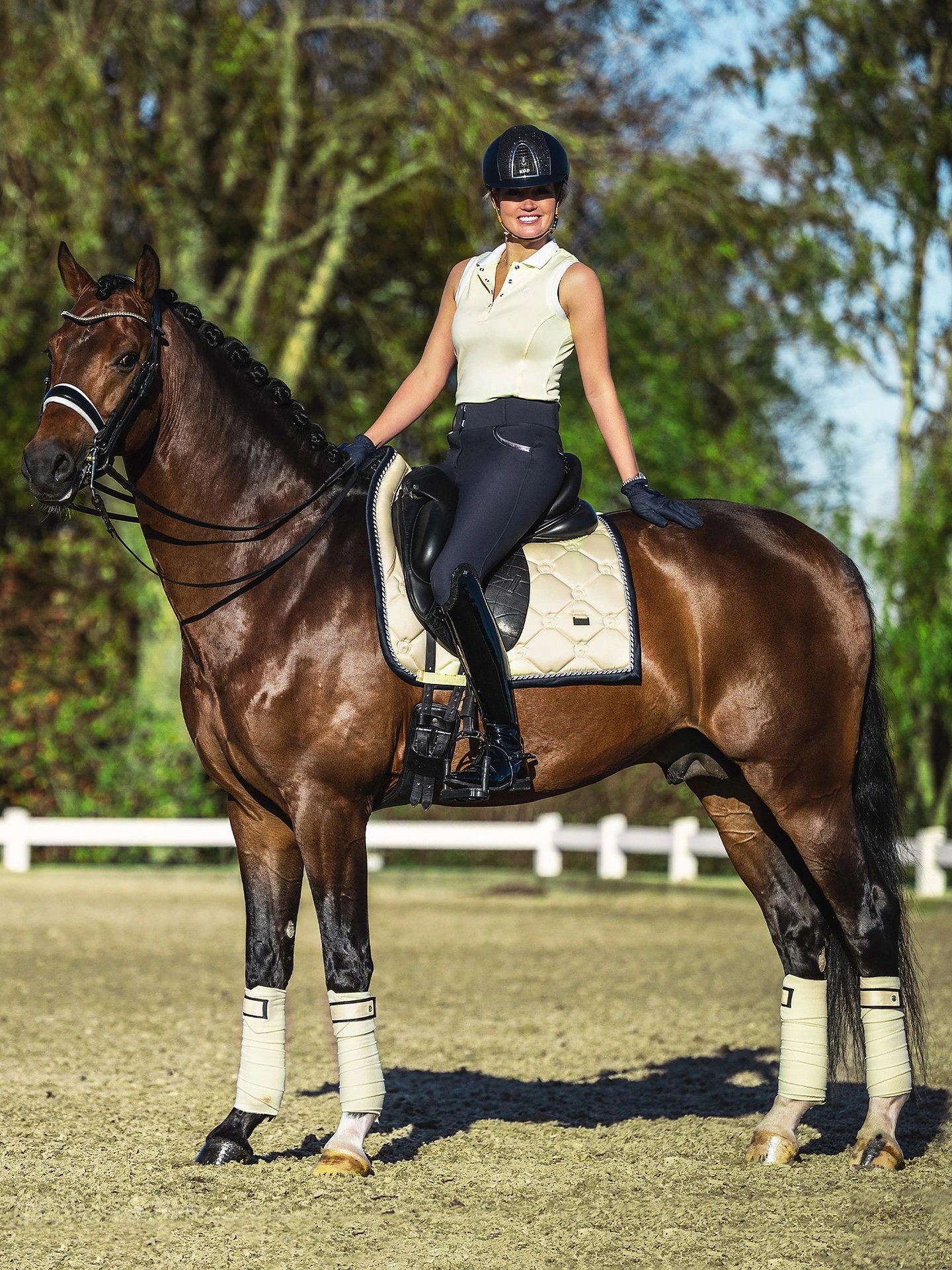 PS Of Sweden Minna Sleeveless Polo Shirt Lemon - Image 3