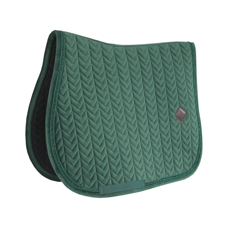 Kentucky Velvet Pearls Jump Saddle Pad Pine Green