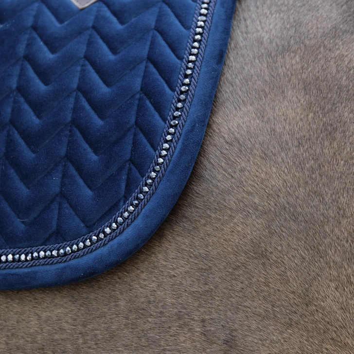 Kentucky Velvet Pearls Jump Saddle Pad Navy - Image 3