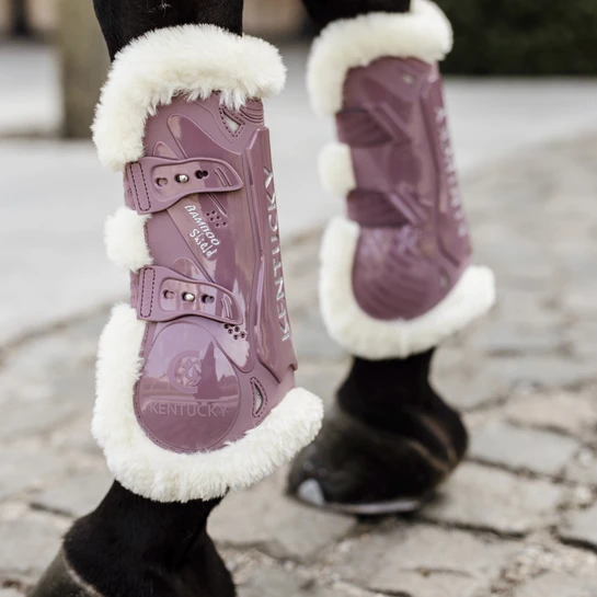 Kentucky Bamboo Shield Sheepskin Tendon Boots Old Rose