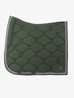 PS Of Sweden Cotton Signature Dressage Saddle Pad Forest Green