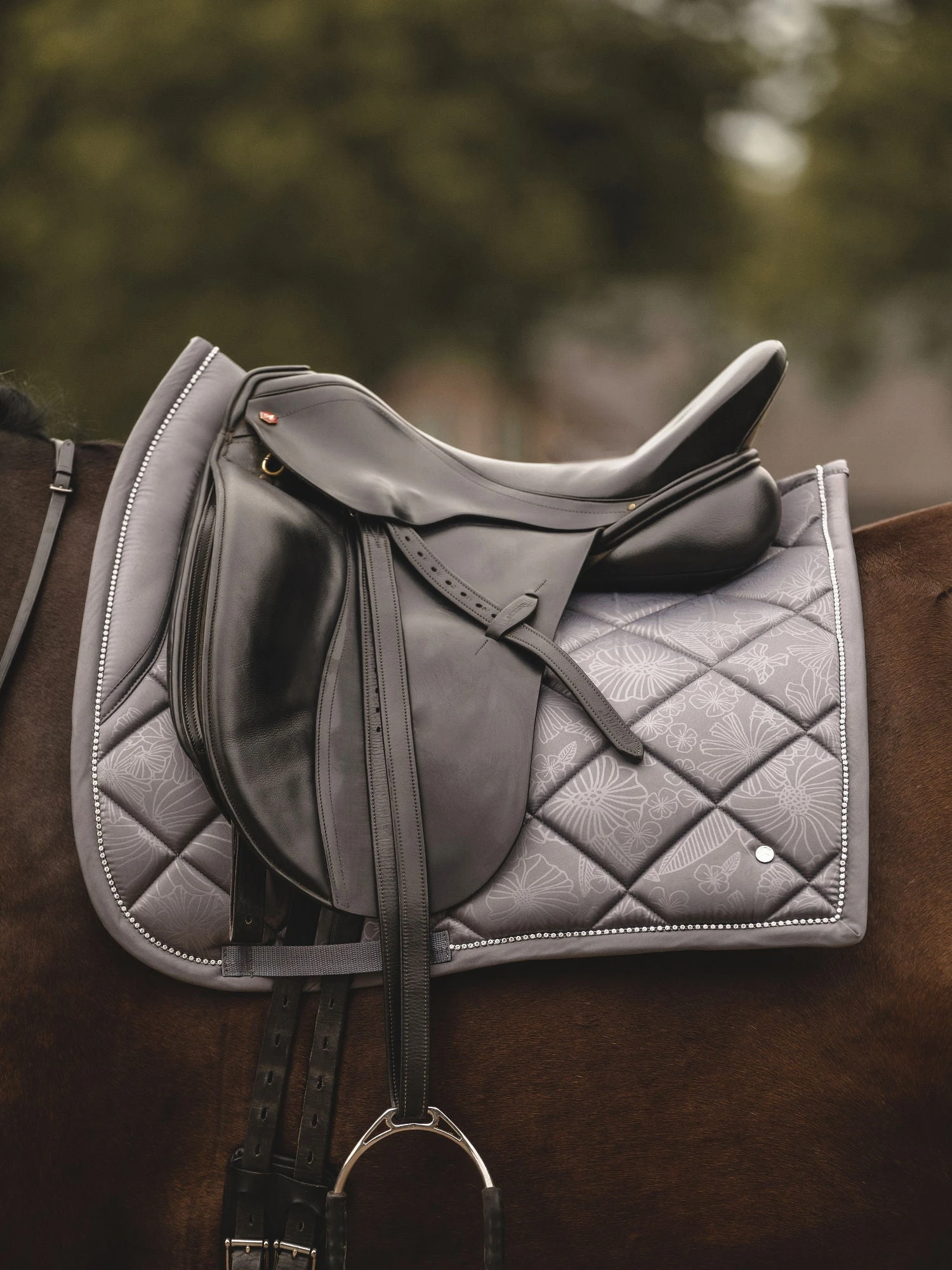 PS Of Sweden Floret Dressage Saddle Pad Grey - Image 5