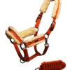 Equestrian Stockholm Fleece Headcollar & Lead Brick Orange