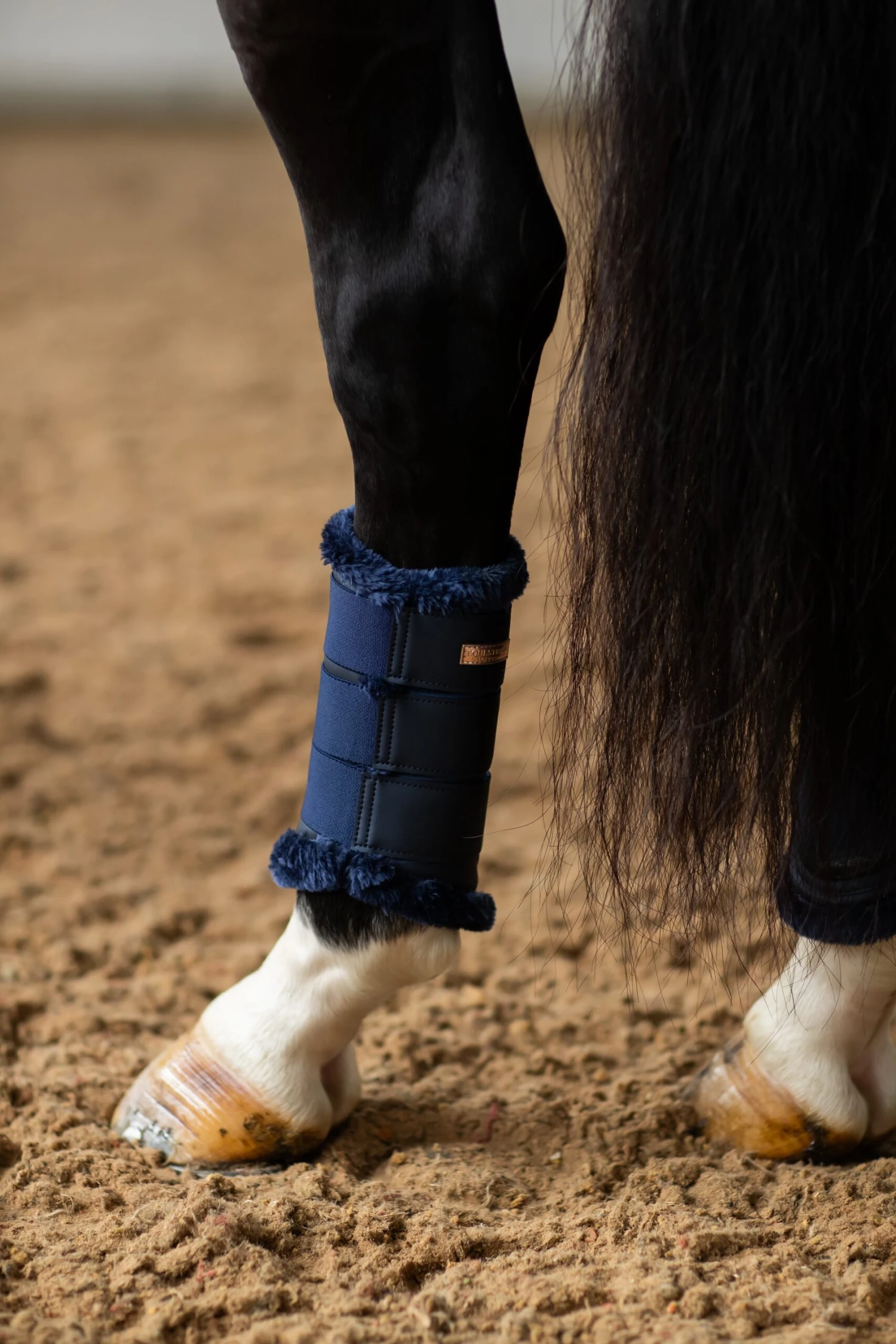 Equestrian Stockholm Fleece Brushing Boots Lagoon Blush - Image 2