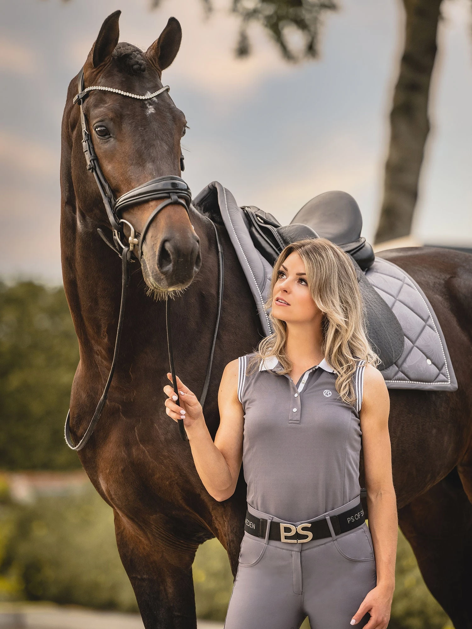 PS Of Sweden Floret Dressage Saddle Pad Grey - Image 6