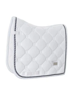 Equestrian Stockholm Dressage Saddle Pad White Perfection Navy