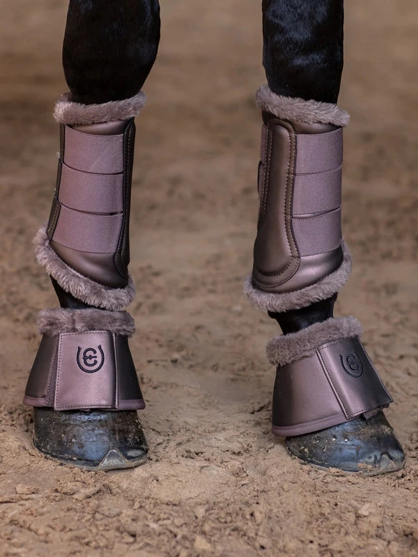 Equestrian Stockholm Fleece Bell Boots Amaranth - Image 2