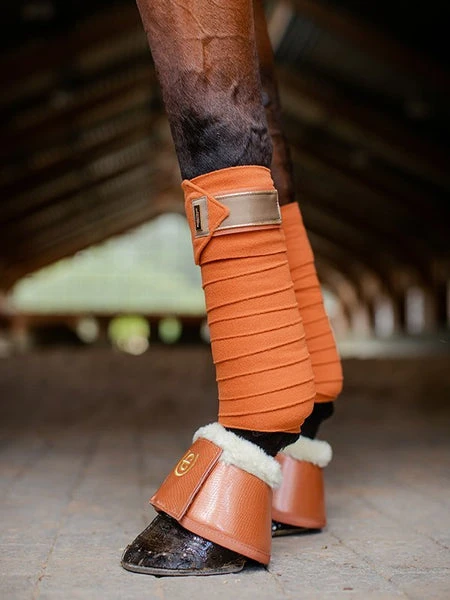 Equestrian Stockholm Fleece Bell Boots Bronze Gold - Image 4