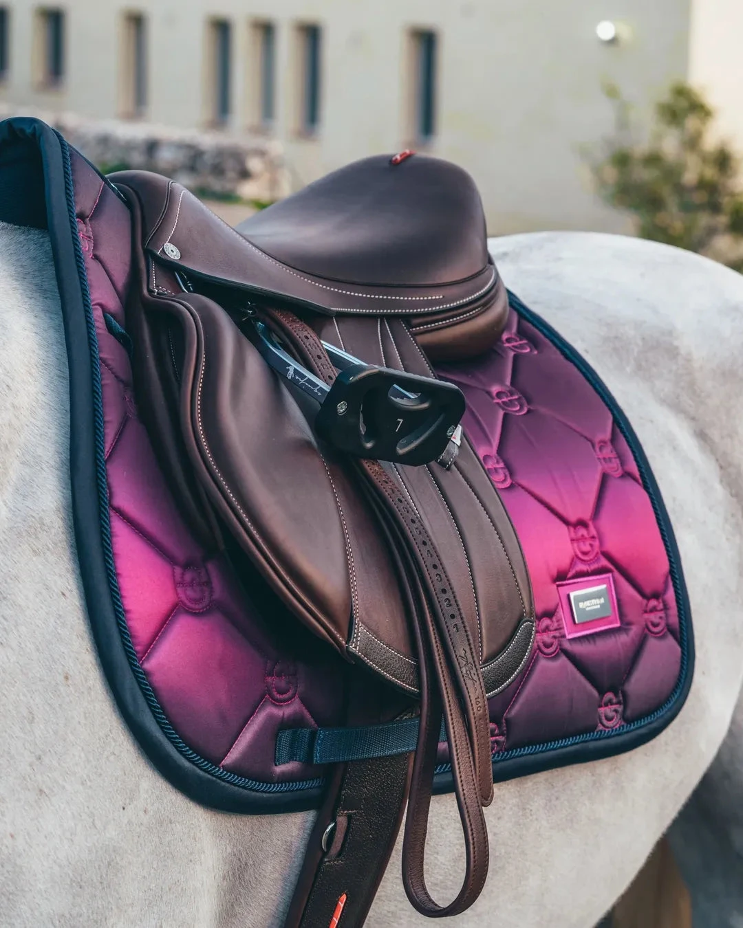 Equestrian Stockholm Jump Saddle Pad Faded Fuchsia - Image 2