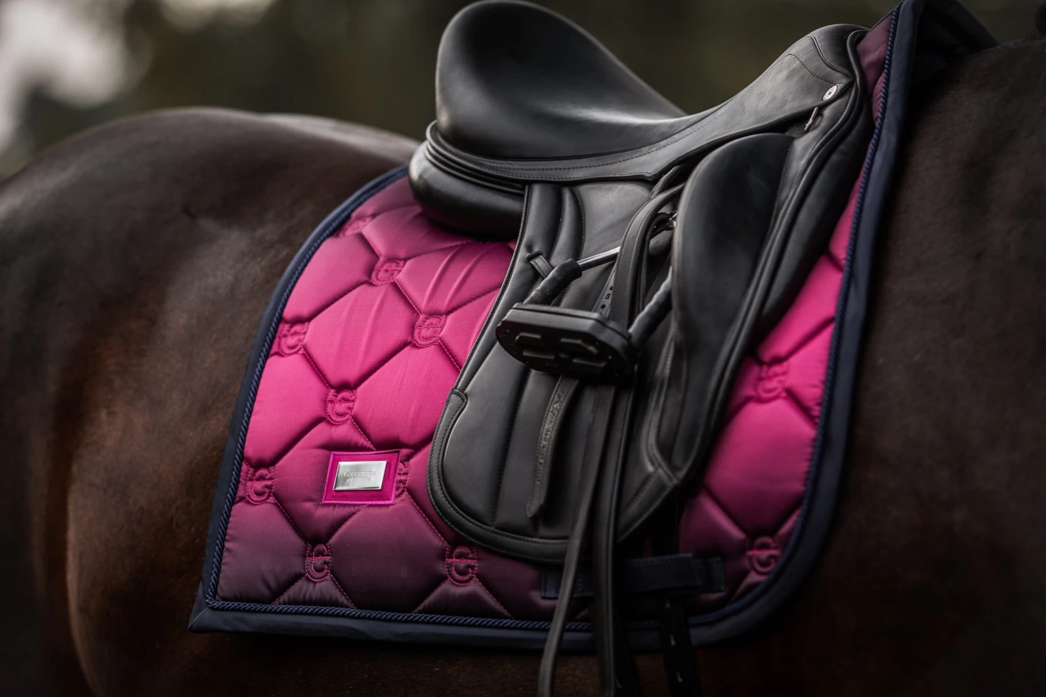 Equestrian Stockholm Dressage Saddle Pad Faded Fuchsia - Image 5