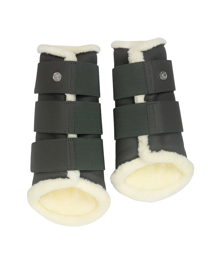 PS Of Sweden Fleece Brushing Boots Forest Green | Set Of 4