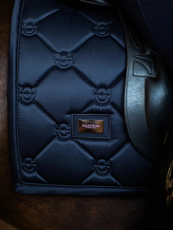 Equestrian Stockholm Dressage Saddle Pad Modern Tech Navy - Image 2