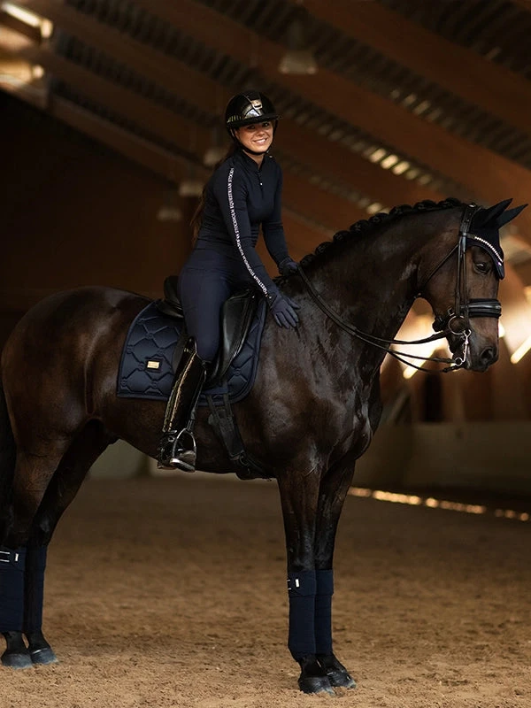 Equestrian Stockholm Dressage Saddle Pad Modern Tech Navy - Image 3