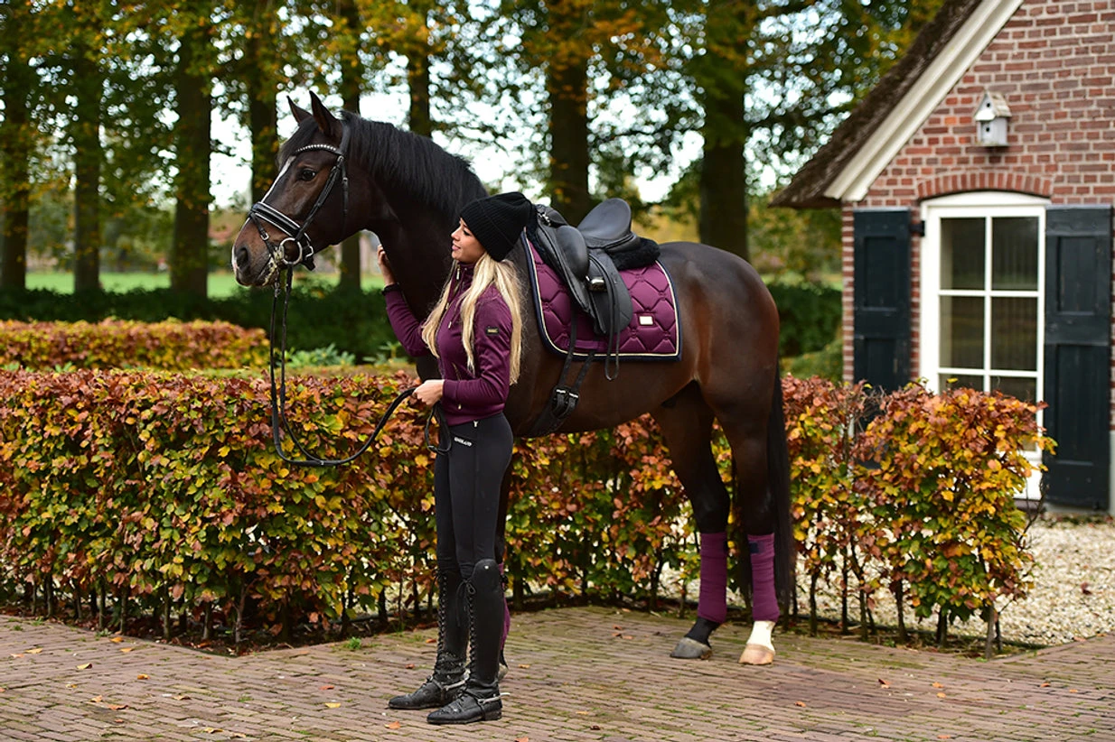 Equestrian Stockholm Bandages Purple Gold - Image 3