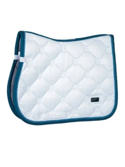 Equestrian Stockholm Jump Saddle Pad White Blue Meadow