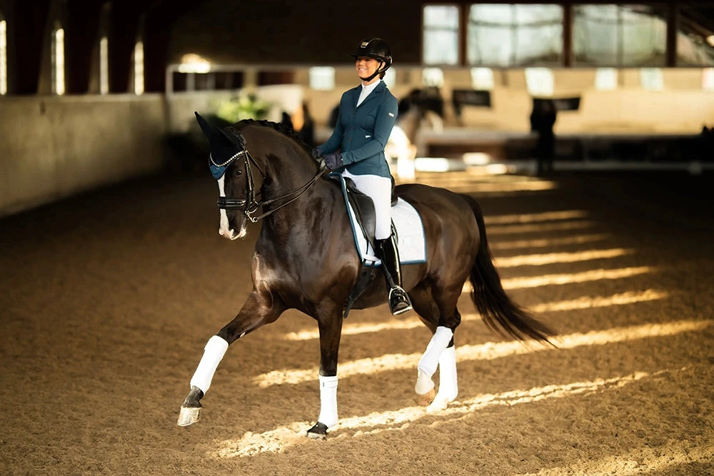 Equestrian Stockholm Bandages White Blue Meadow - Image 2