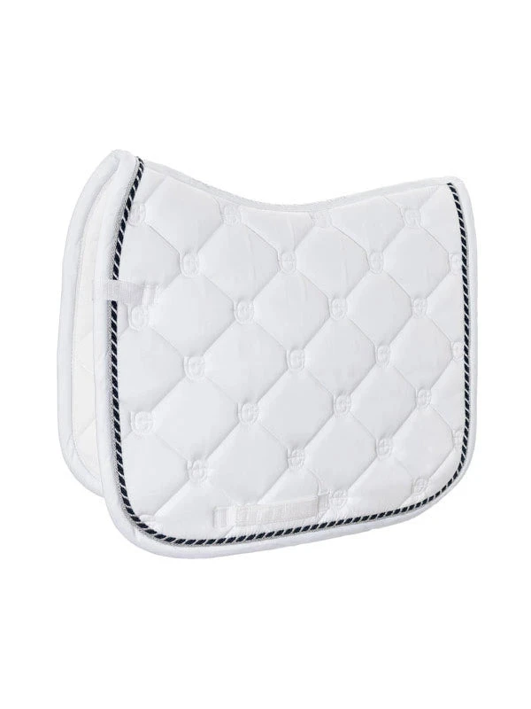 Equestrian Stockholm Dressage Saddle Pad White Perfection Navy (without Badge) - Image 2